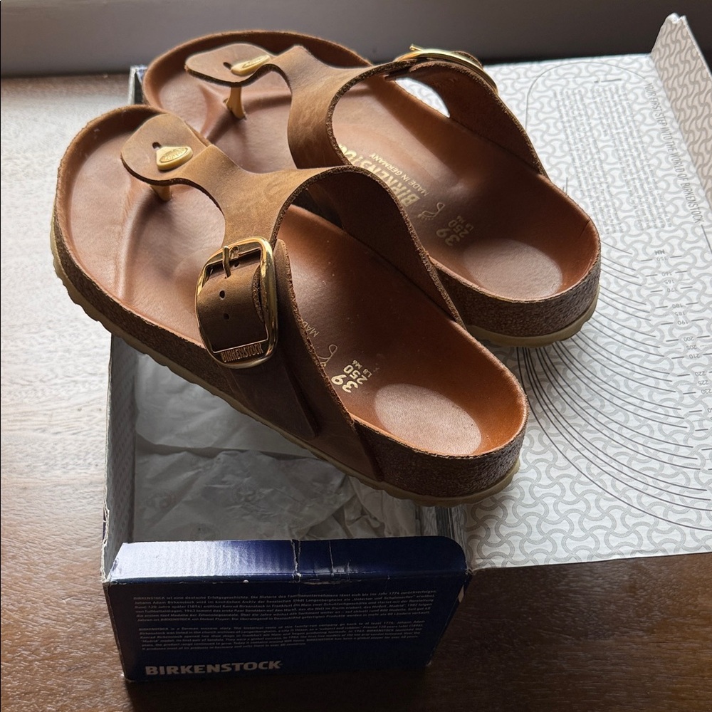 Birkenstock Gizeh Cognac Big Buckle 39